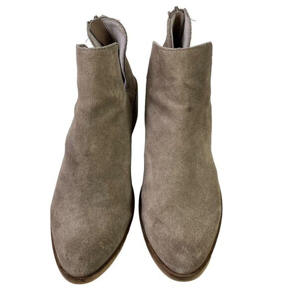 Steve Madden Lancaster Womens Taupe Gray Suede Leather Ankle Boots Booties sz 8 - Picture 6 of 16